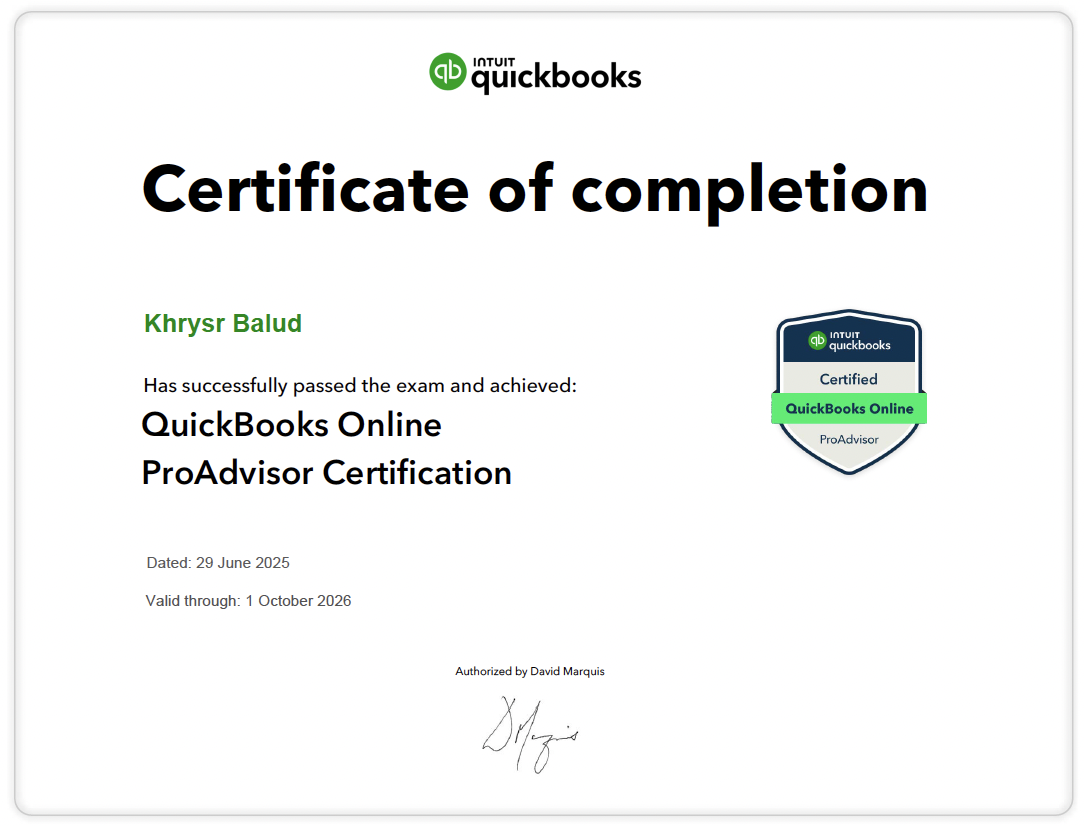 QBO Certification
