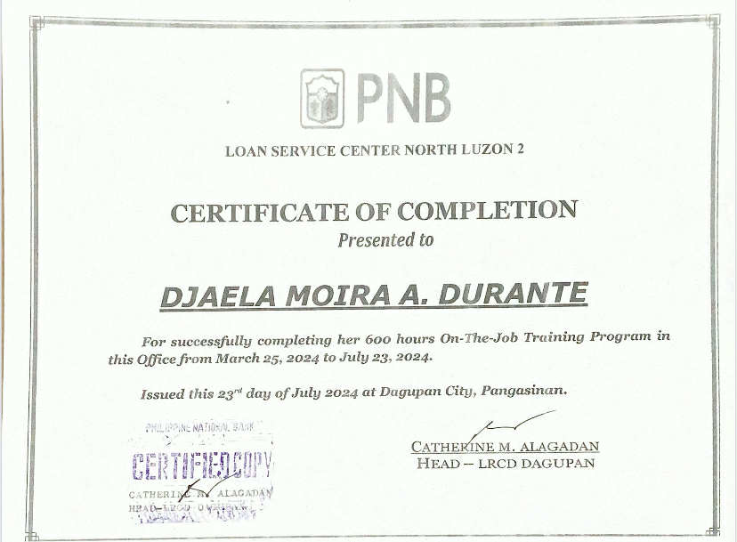 Certificate of Internship