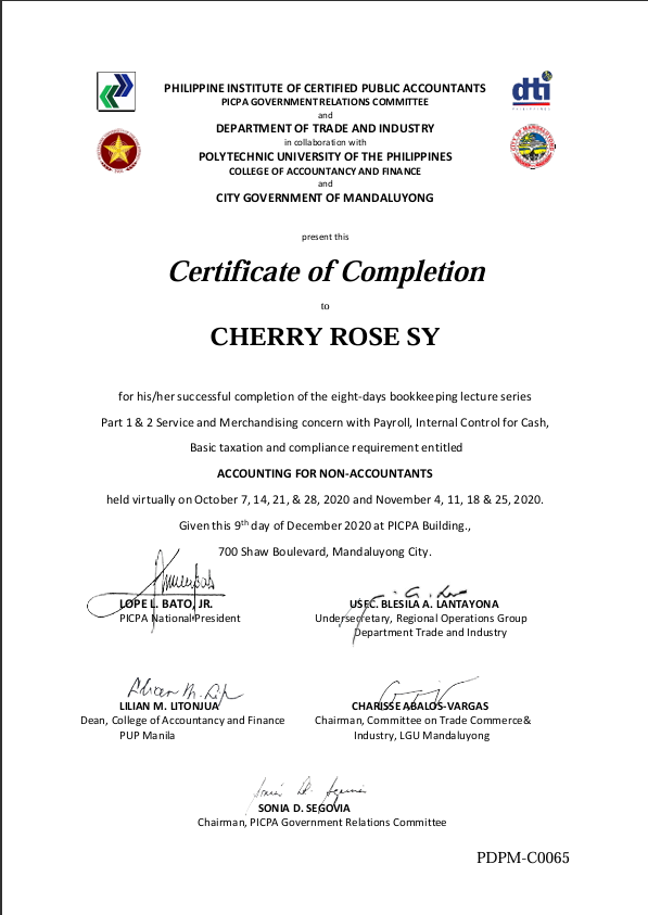 CERTIFICATE ACCOUNTING FOR NON-ACCOUNTANTS