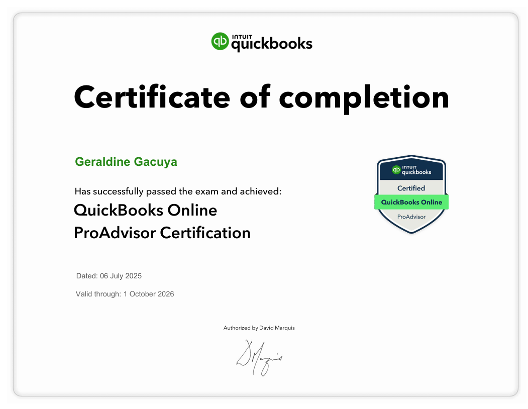 Quickbooks Online ProAdvisor Certification