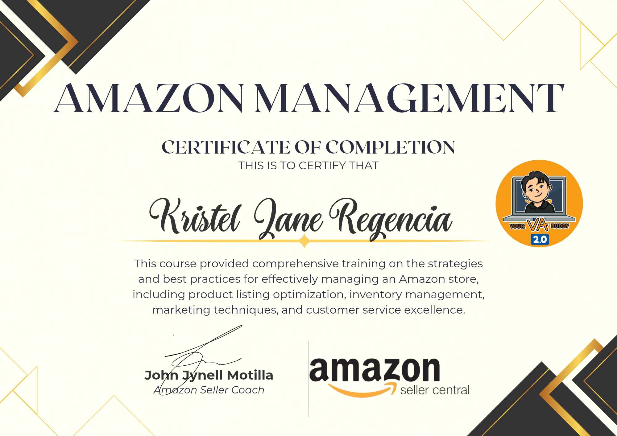 Amazon Management Certificate
