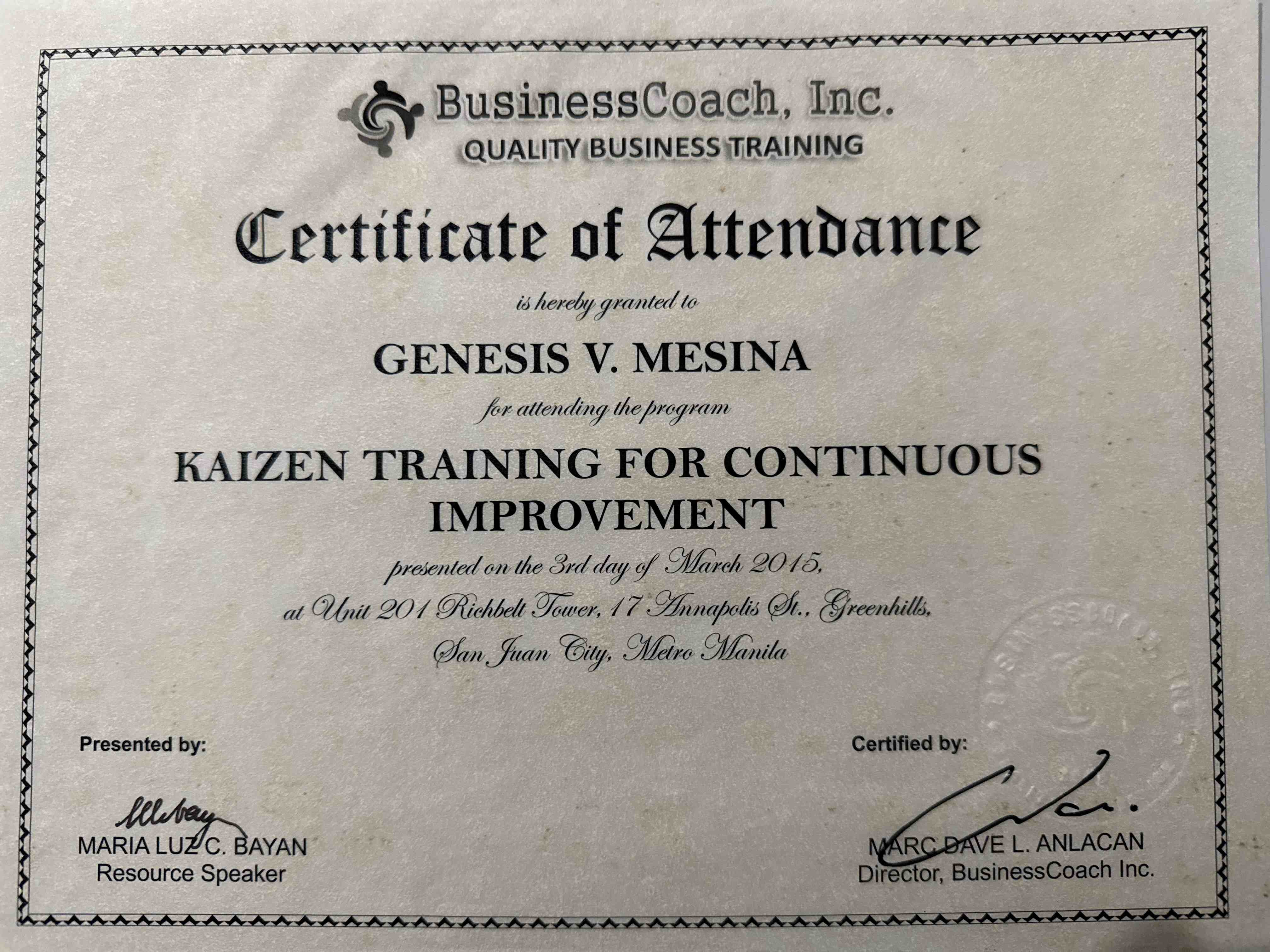 Kaizen Training for Continuous Improvement