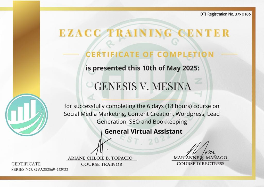 EZACC General Virtual Assistant Training