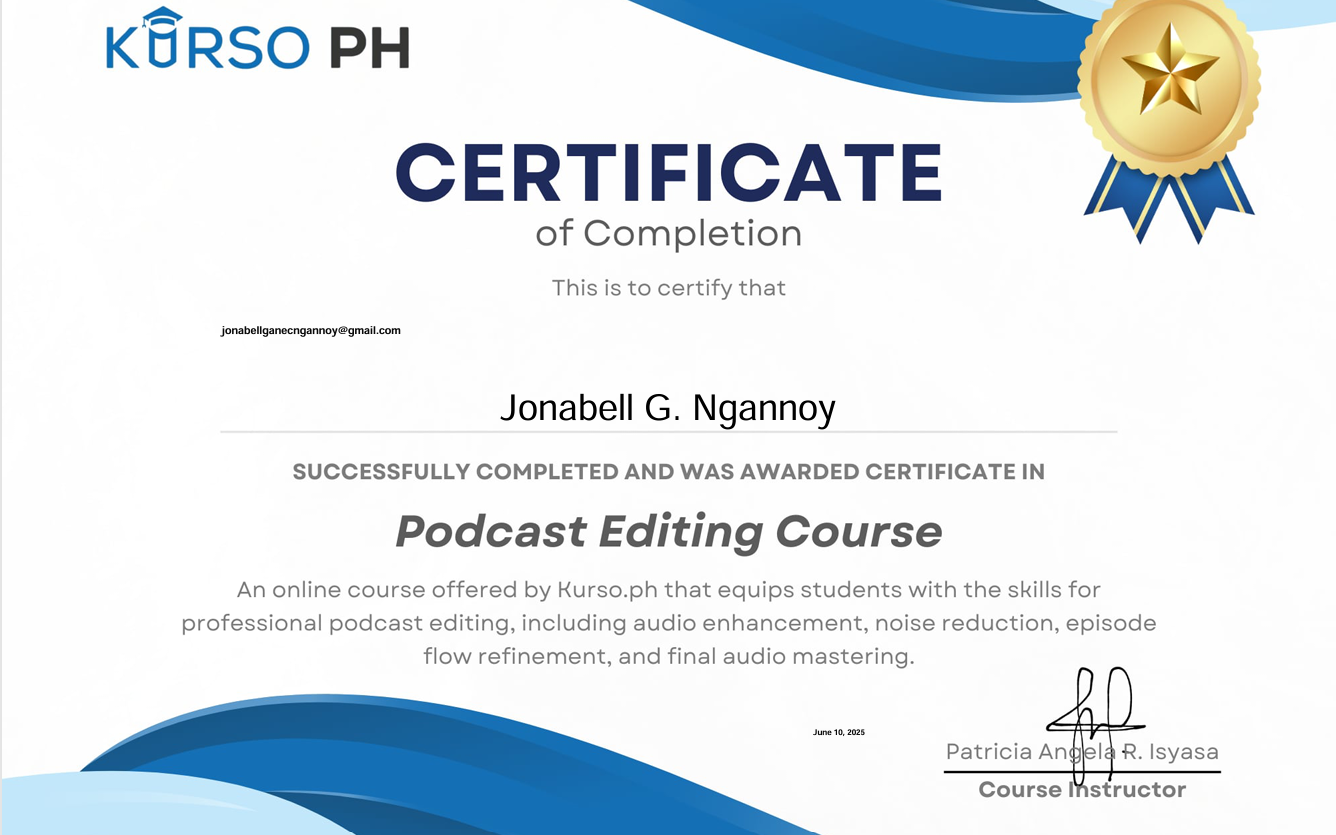 Podcast VA Certificate