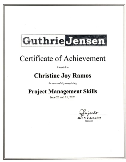 PROJECT MANAGEMENT SKILLS