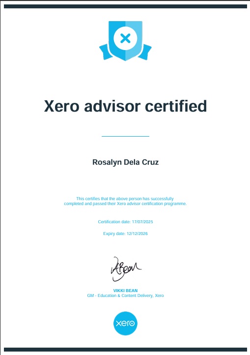 XERO ADVISOR CERTIFICATION