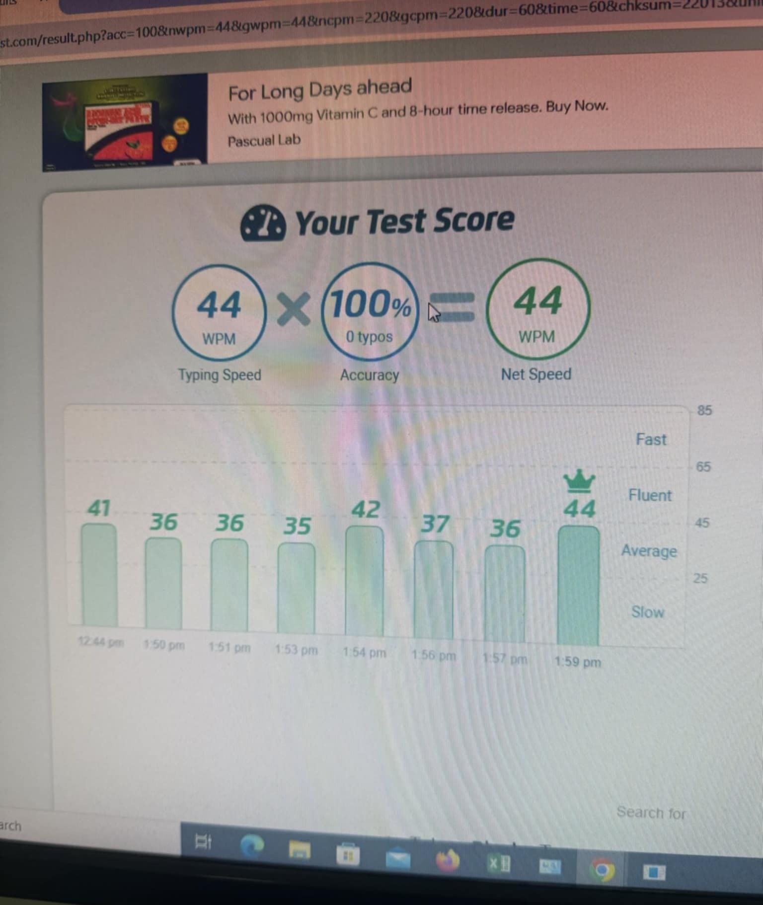 Typing Test Certificate