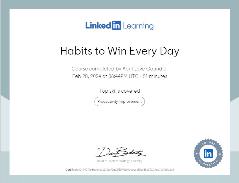 Habits to Win Every Day