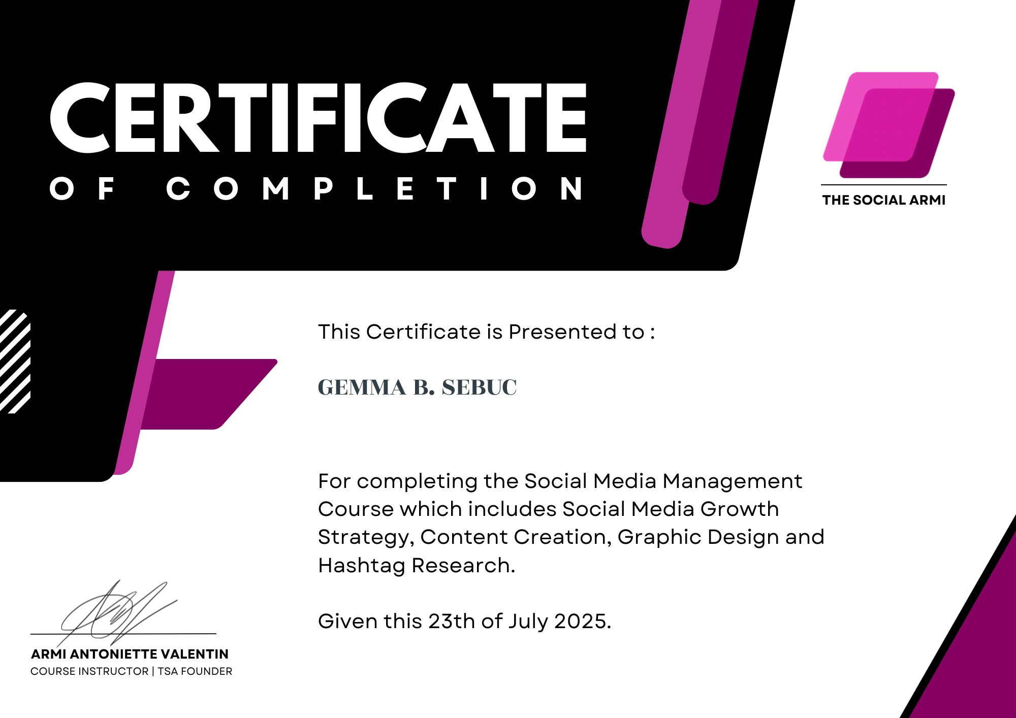 Certified Social Media Manager