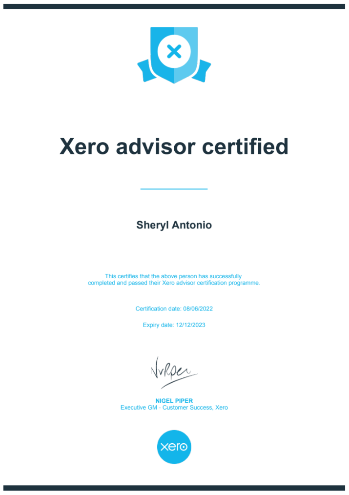 Xero Advisor Certified