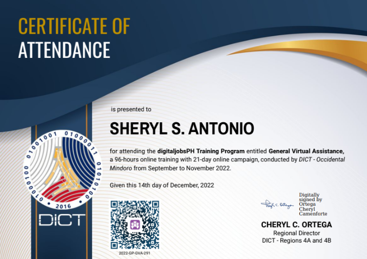 Certificate of Attendance