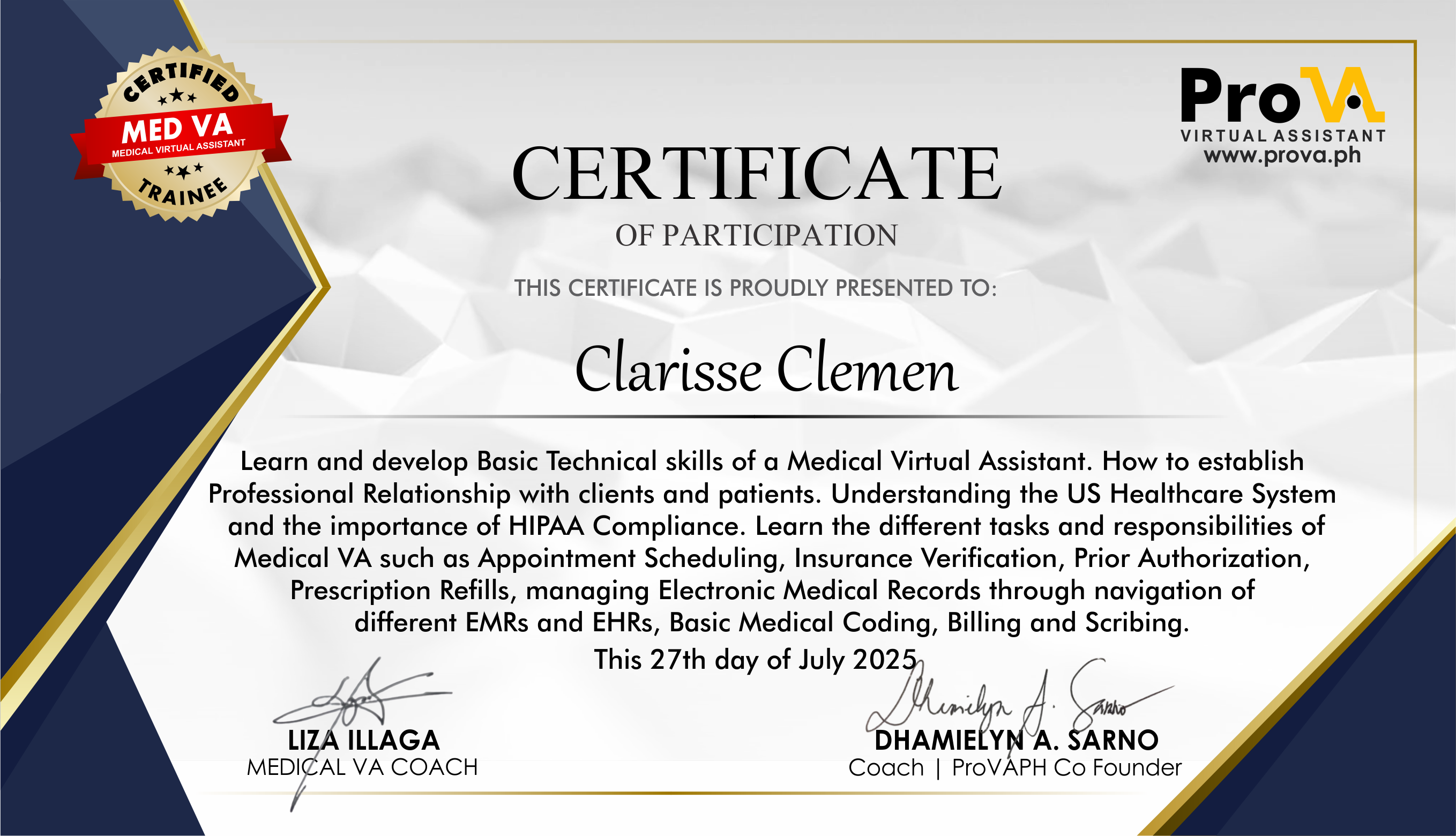 Certified Medical VA