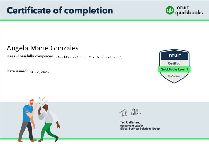 QuickBooks Certification Level 1