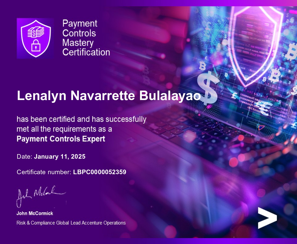 Payment Controls Mastery Certification