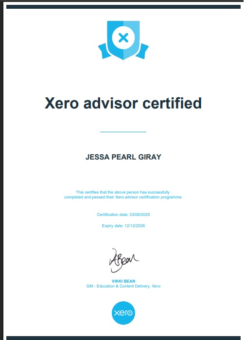 XERO ADVISOR CERTIFIED