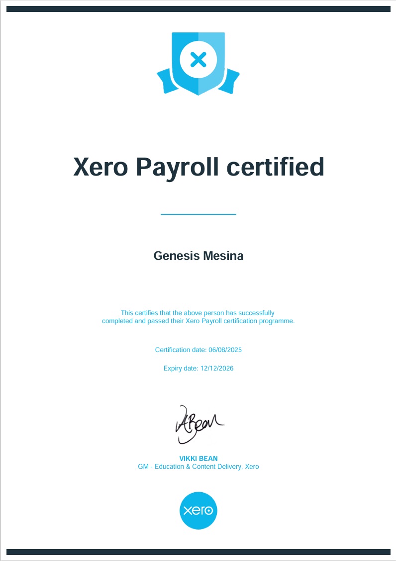 Xero Payroll Certification