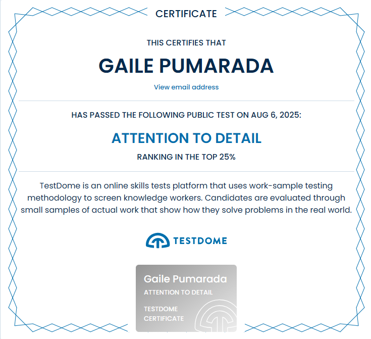 Attention to Detail Certification