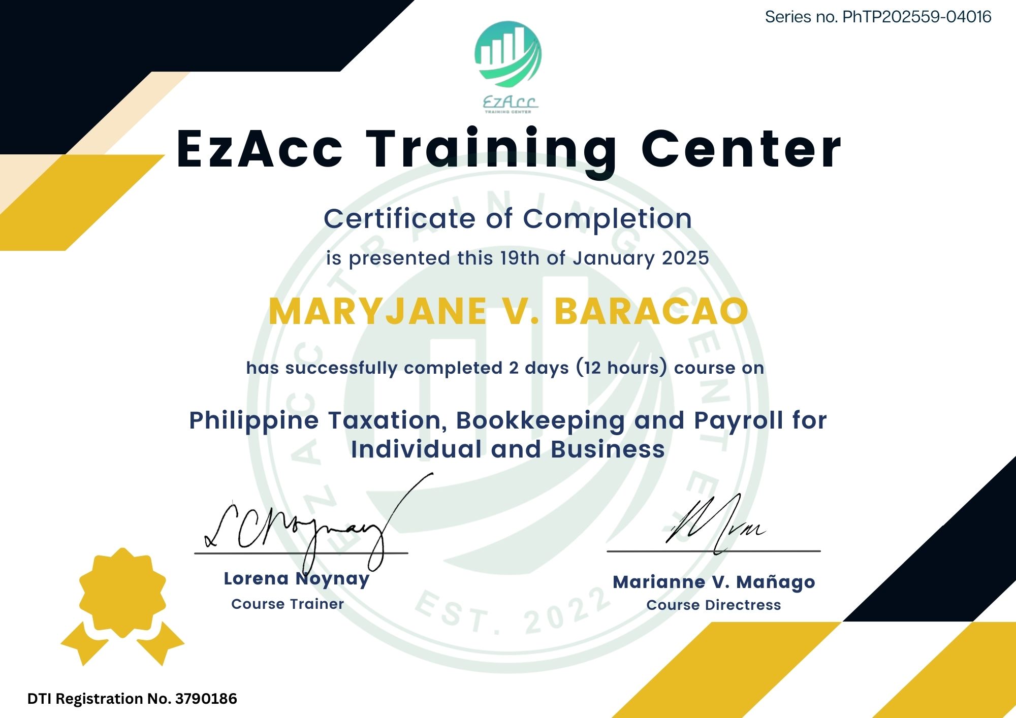 Philippine Taxation, Bookkeeping and Payroll