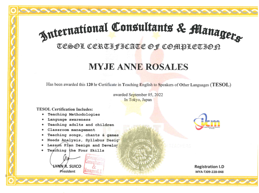 TESOL CERTIFICATE