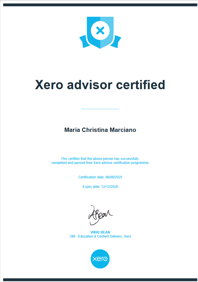 XERO Advisor Certicate