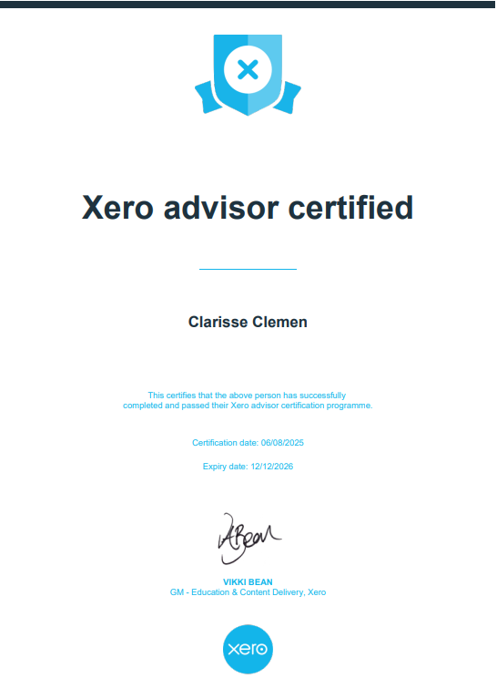 Xero Advisor Certified