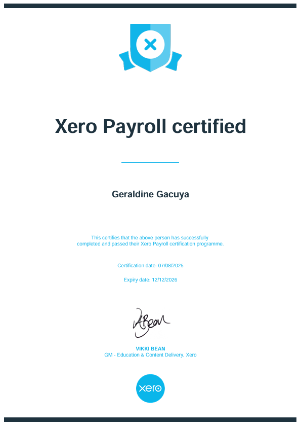XERO Payroll Certification