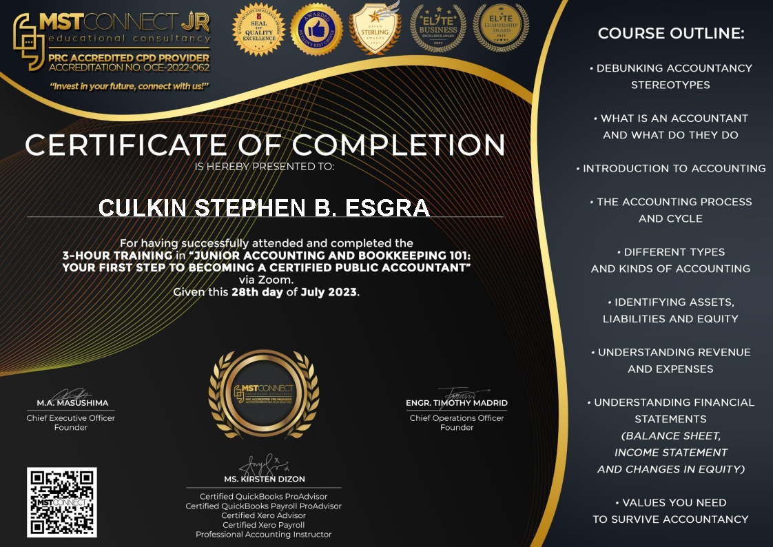 Junior Accounting and Bookkeeping