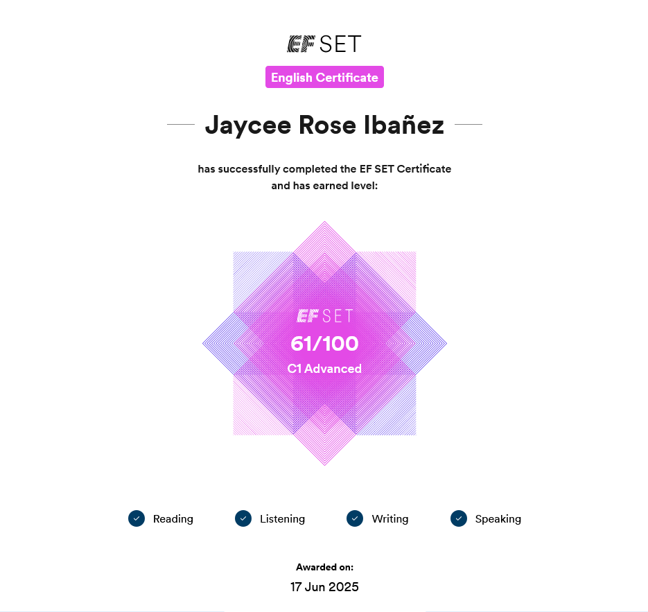 English Test Certificate