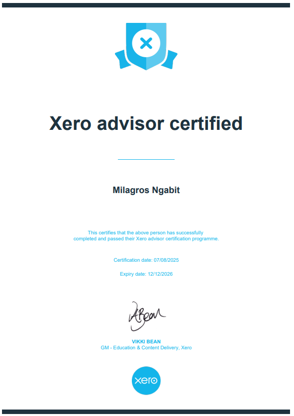 Xero Advisor Certificate