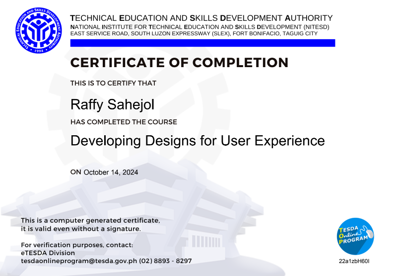 Developing Designs for User Experience