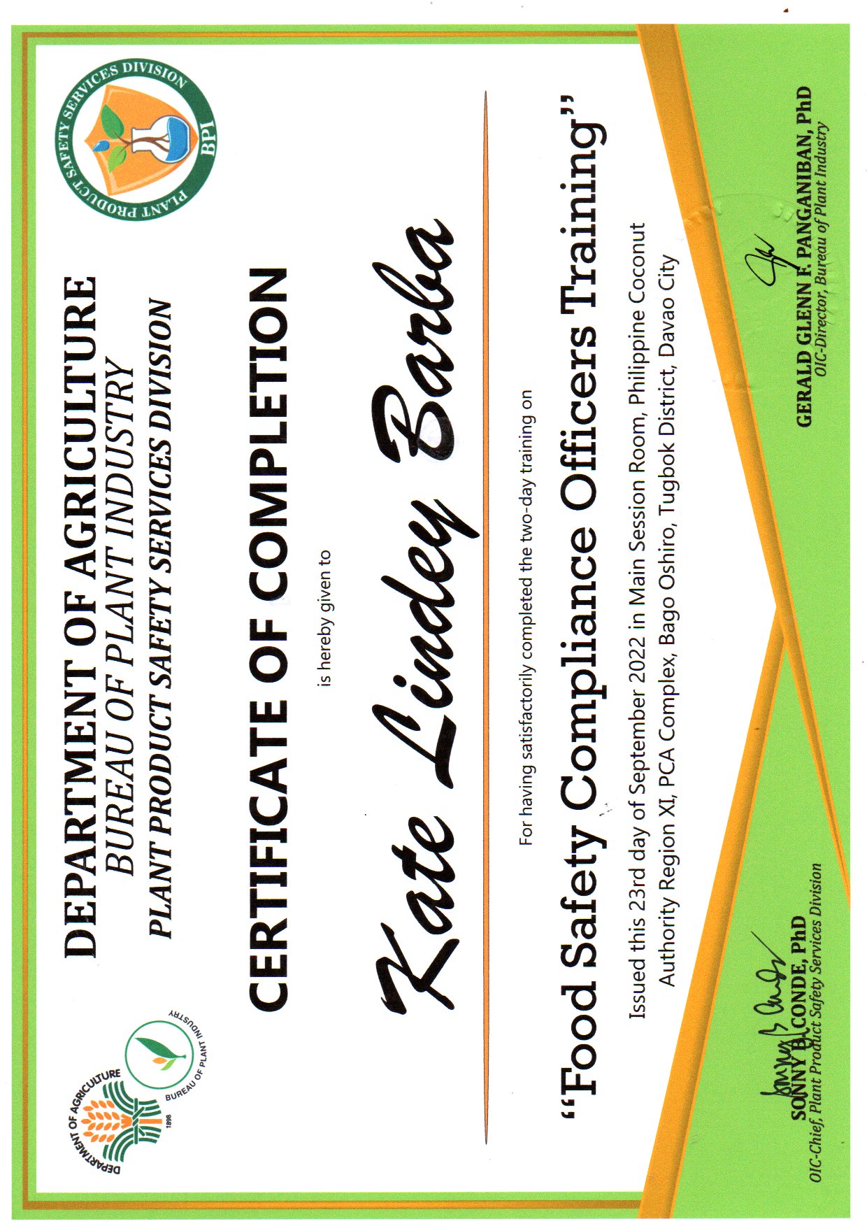 Food Safety Compliance Officers Training