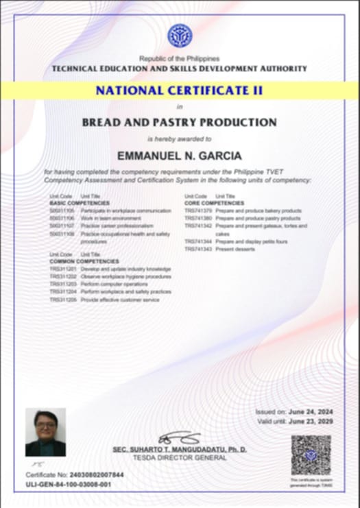 Bread and Pastry Production NC II