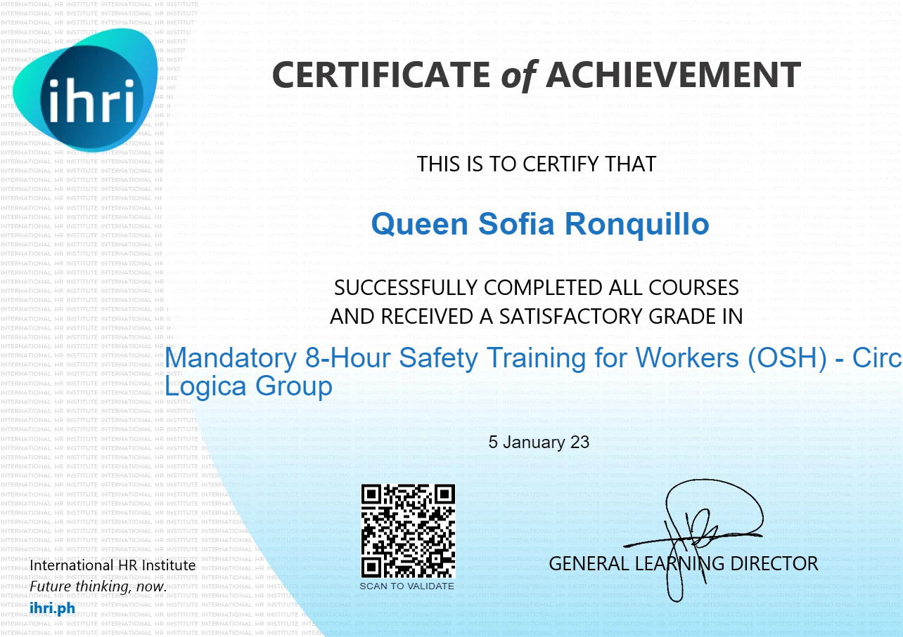 Mandatory 8-Hour Safety Training for Workers (OSH)