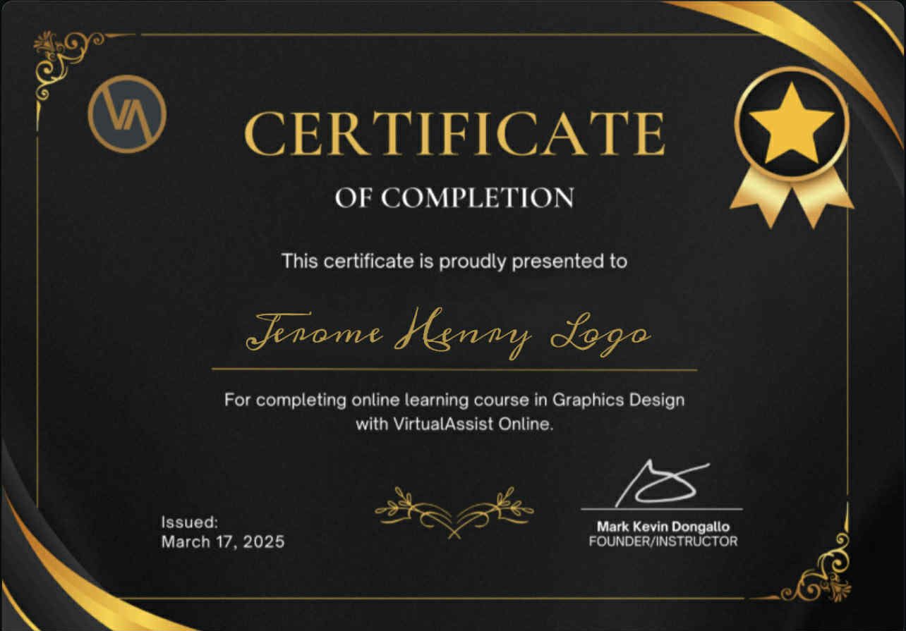 CERTIFICATE OF COMPLETION - GRAPHICS DESIGN VA