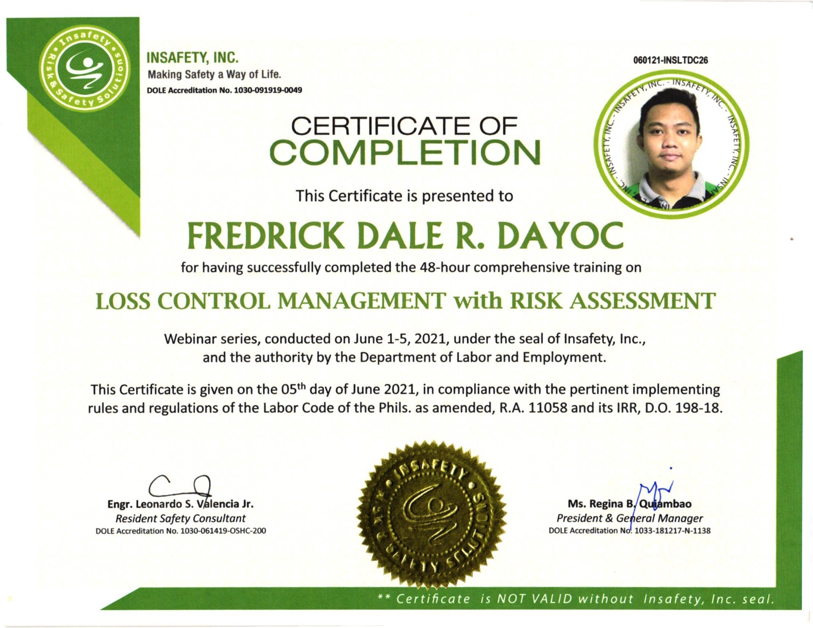 Loss Control Management wit Risk Assessment