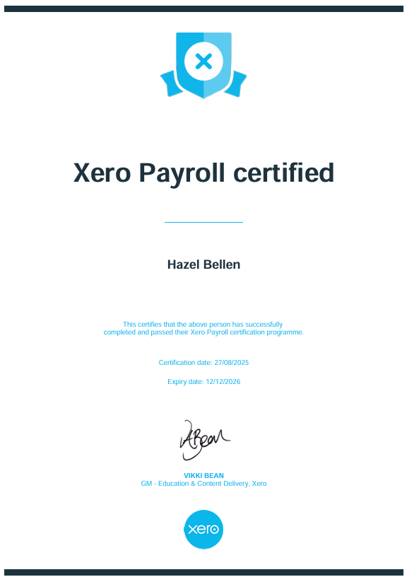 Xero Payroll Certified