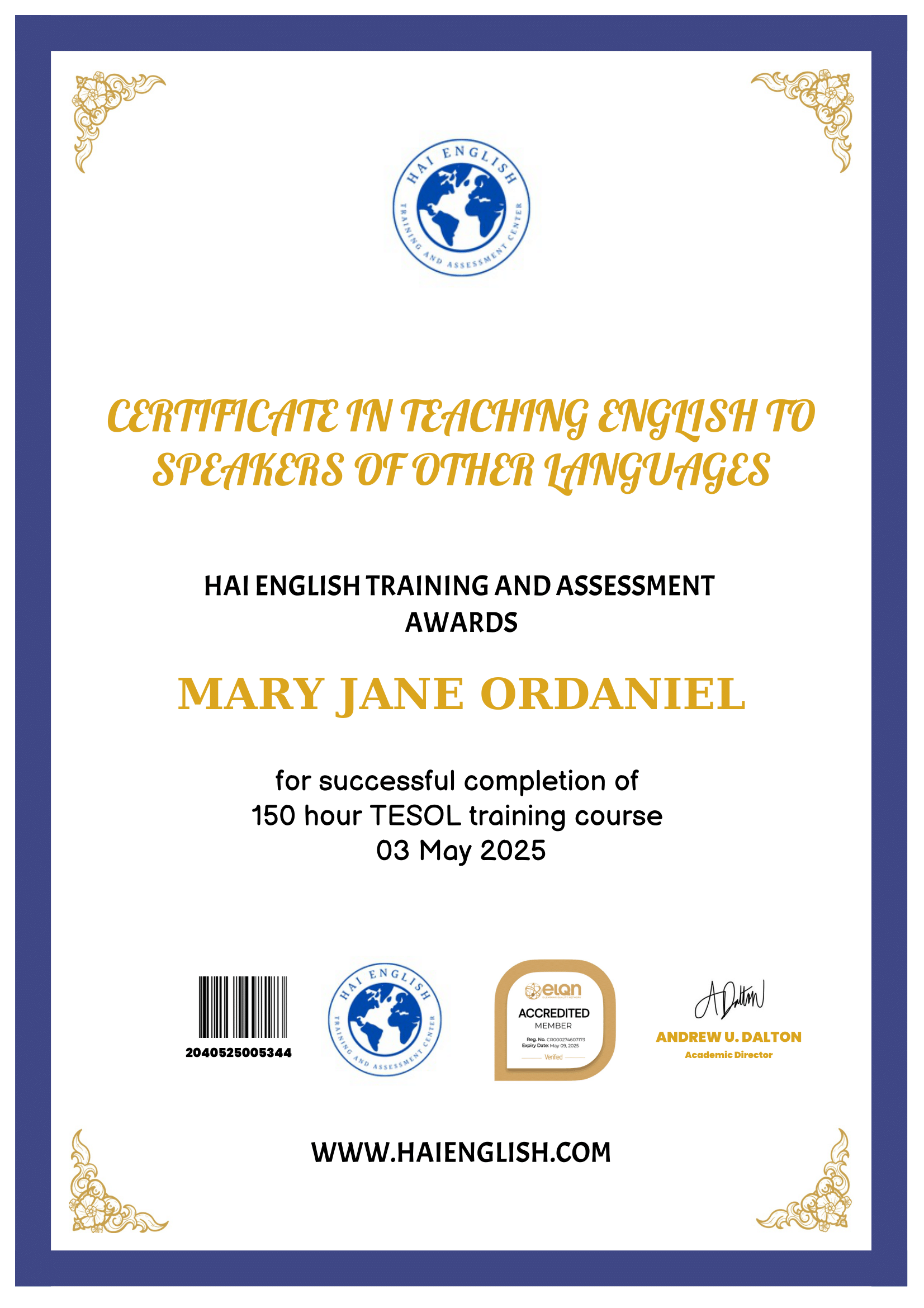 TESOL Certificate