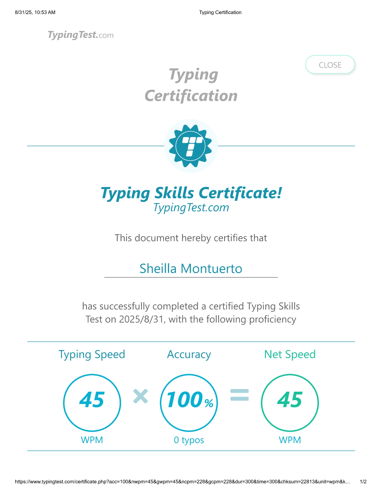 Typing Speed & Accuracy