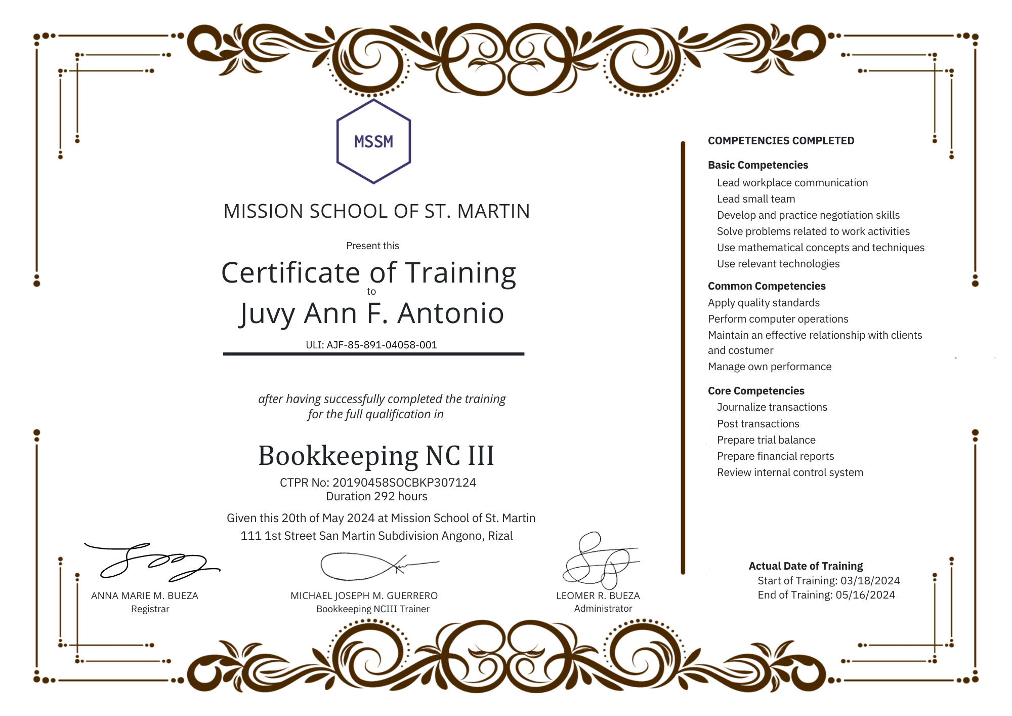 Bookkeeping NCIII