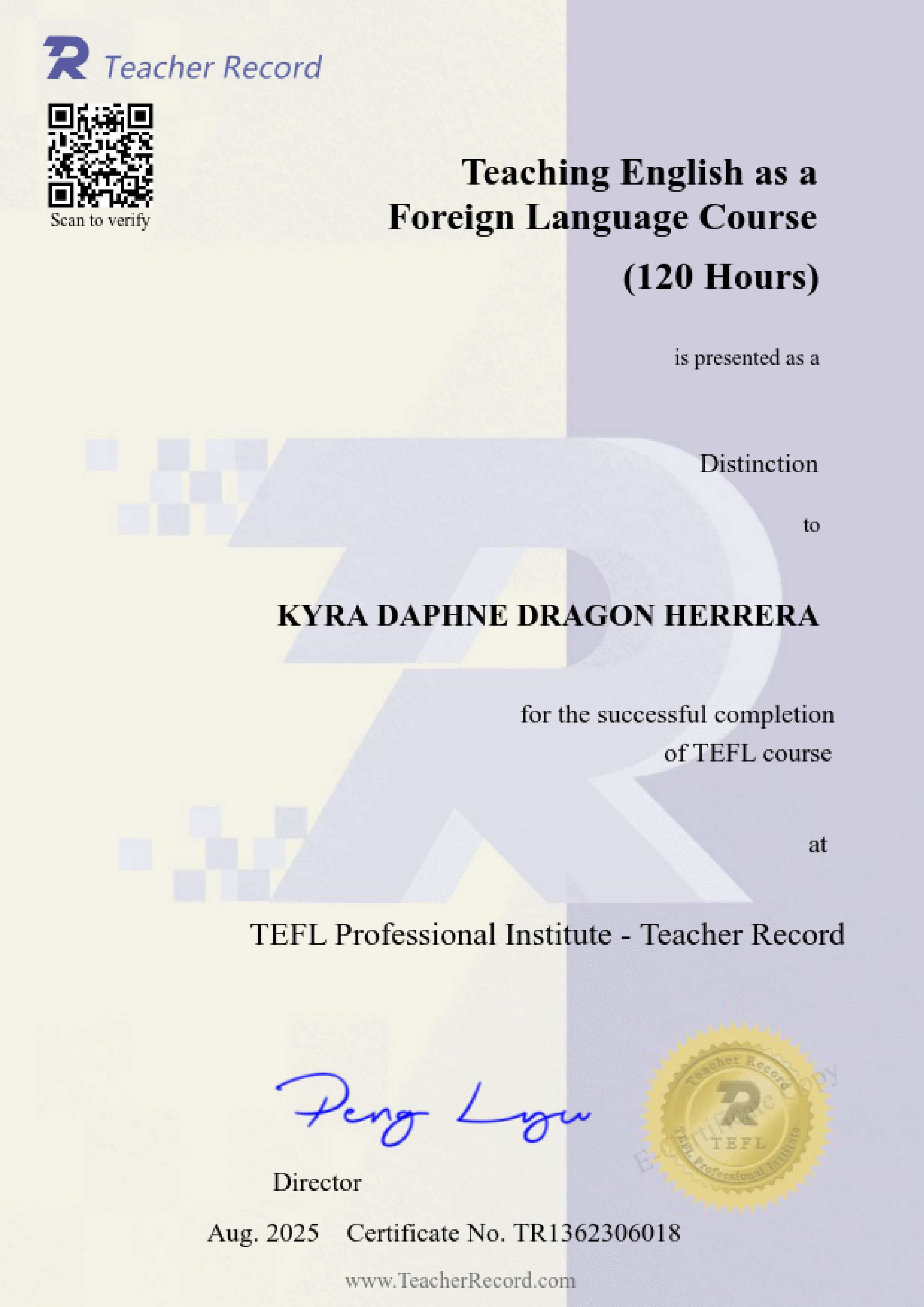 TEFL CERTIFIFCATE