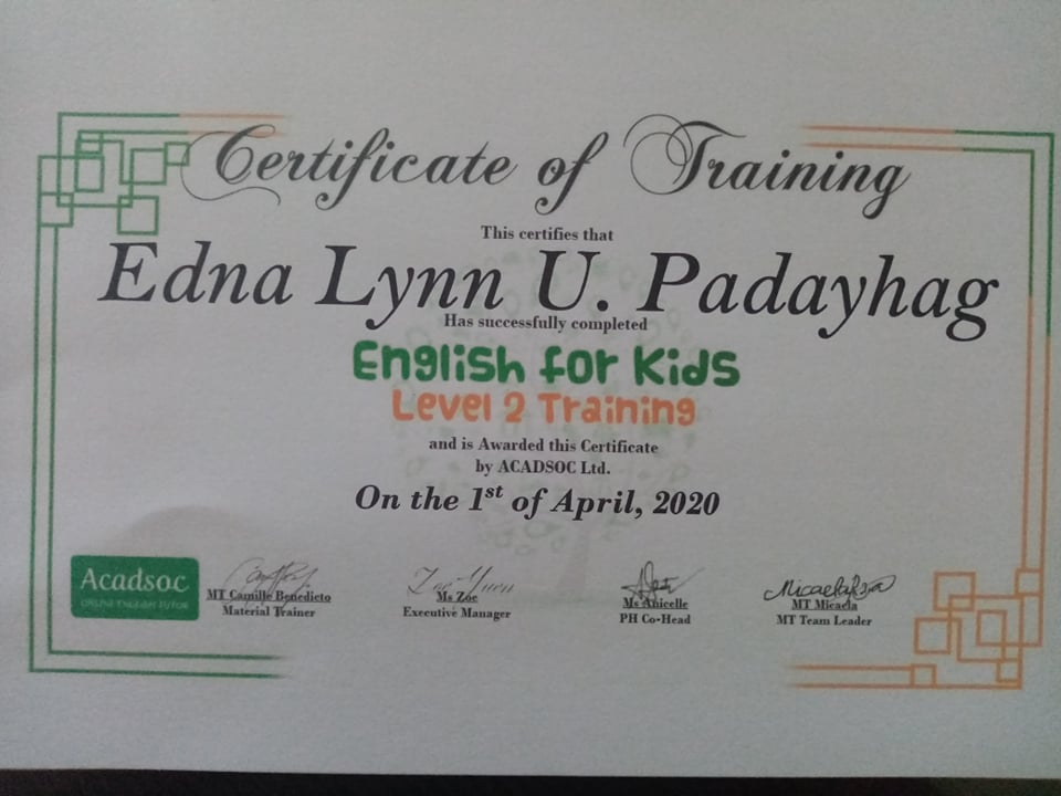English for Kids Level 2 Training