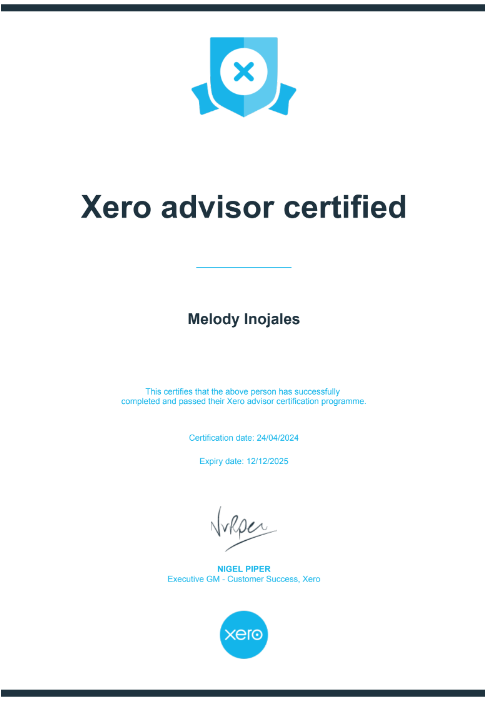 Xero Advisor Certified