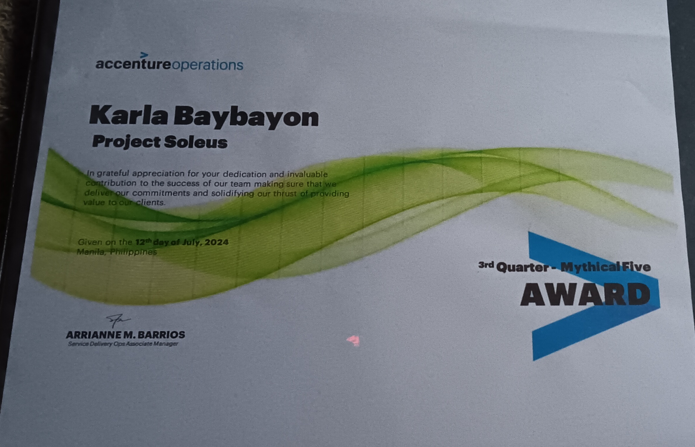 3rd Quarter - Mythical Five