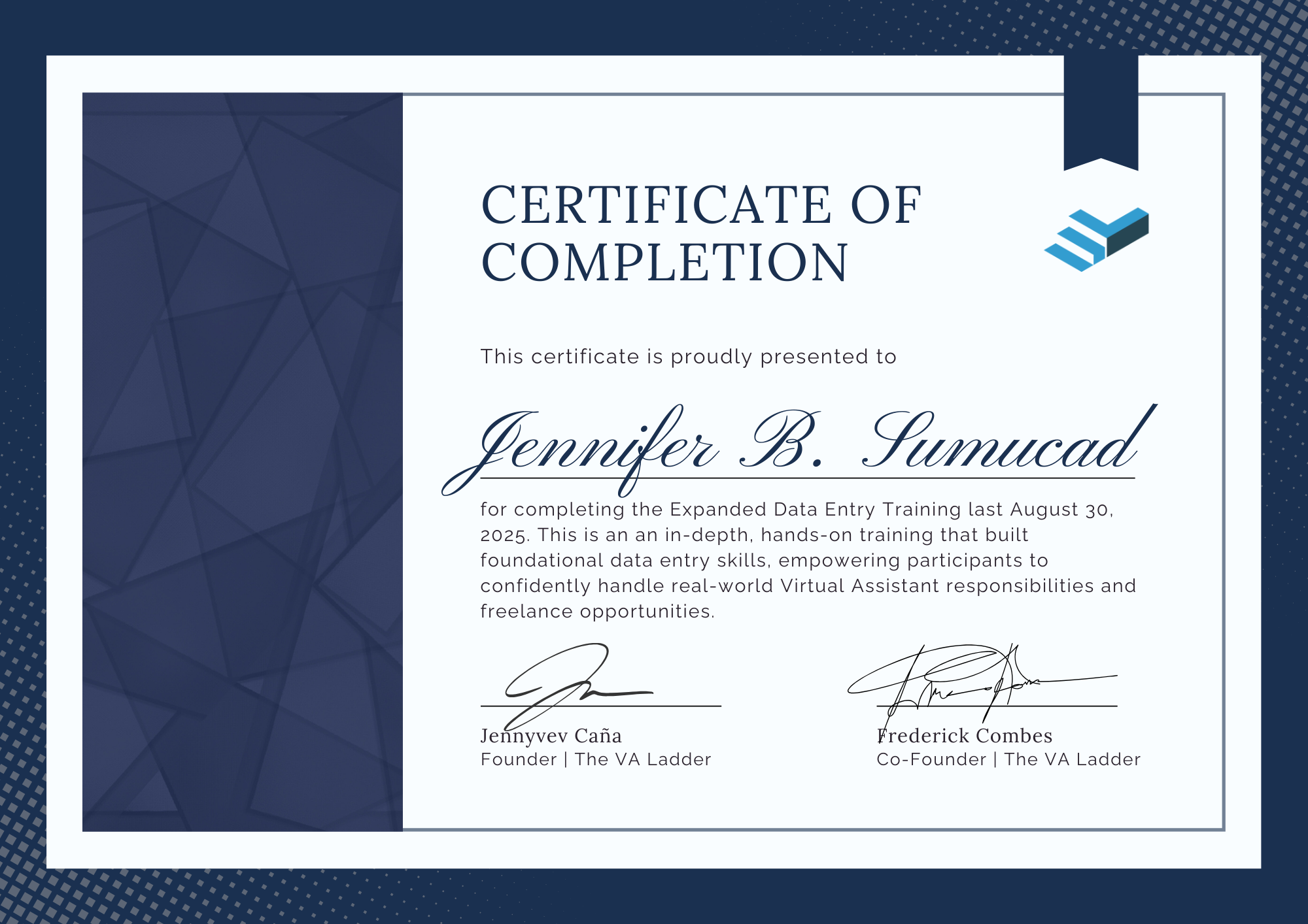 Data Entry Training Certificate