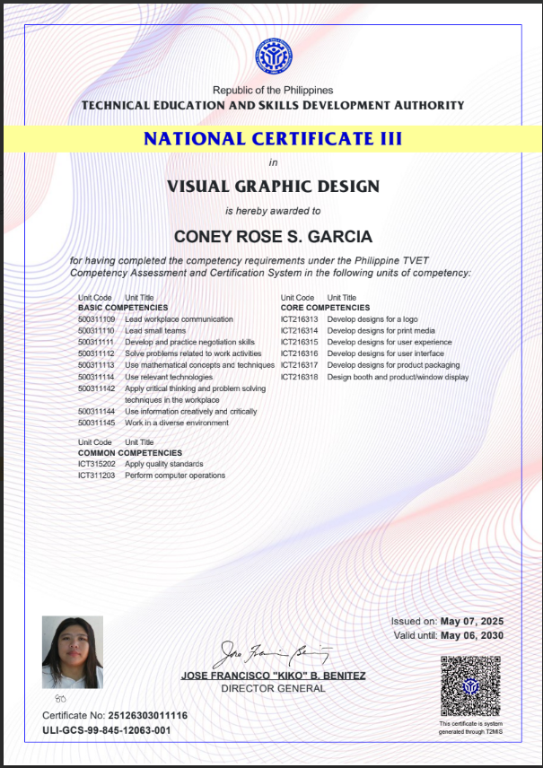 VISUAL GRAPHIC DESIGN NC3 TESDA