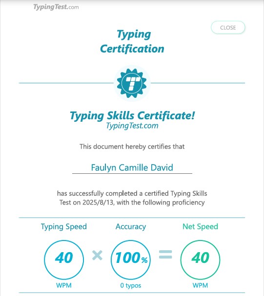 Typing Master Cert