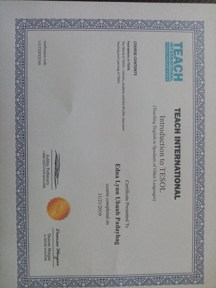 TESOL Certificate