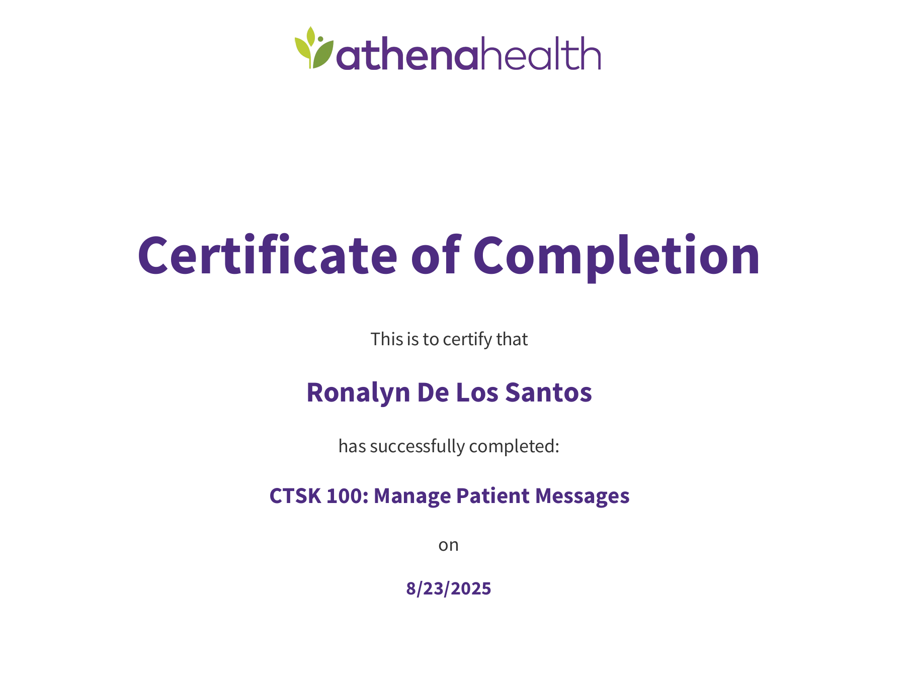 Athena Patient Messages