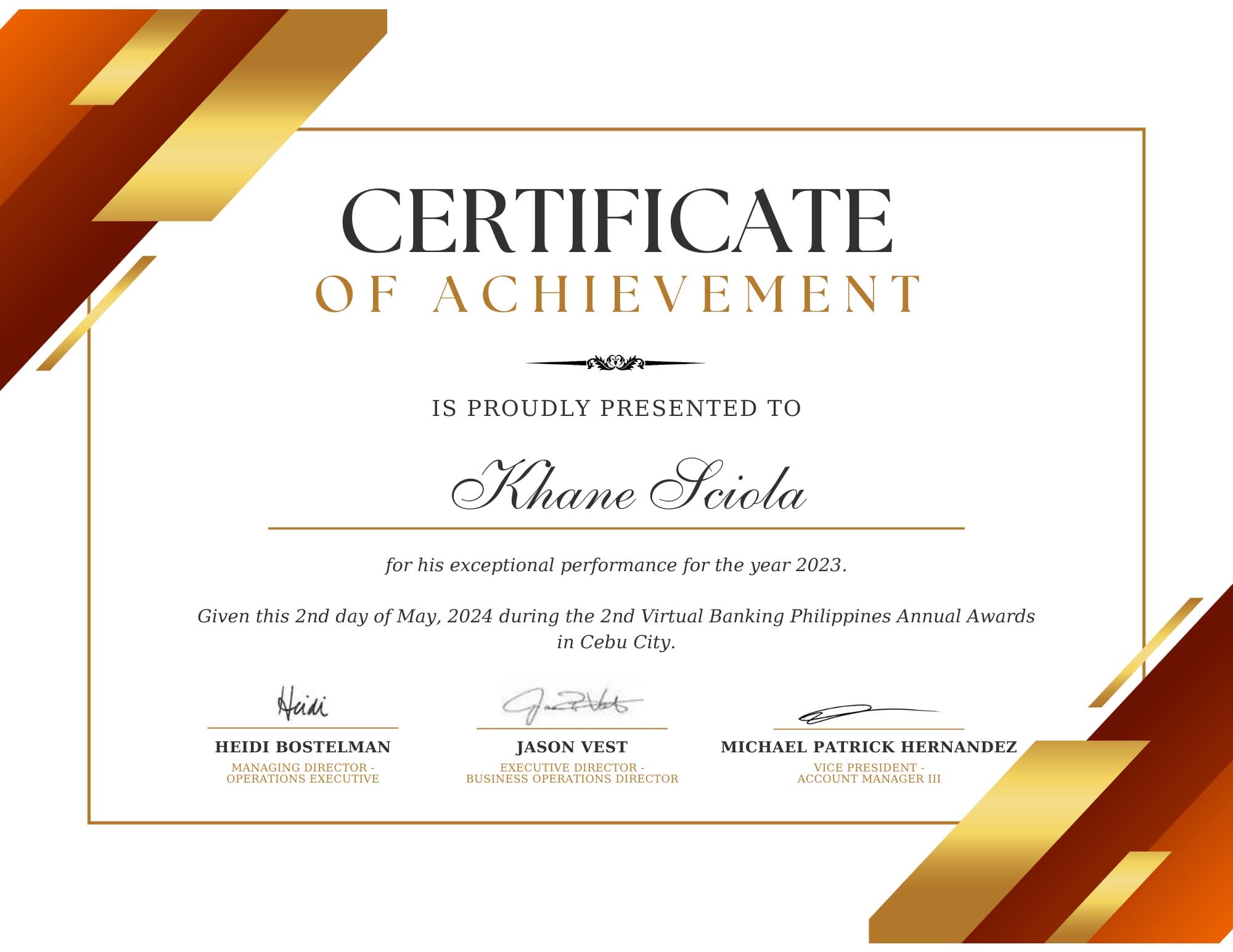 2023 National Banker at J.P Morgan Chase & CO.