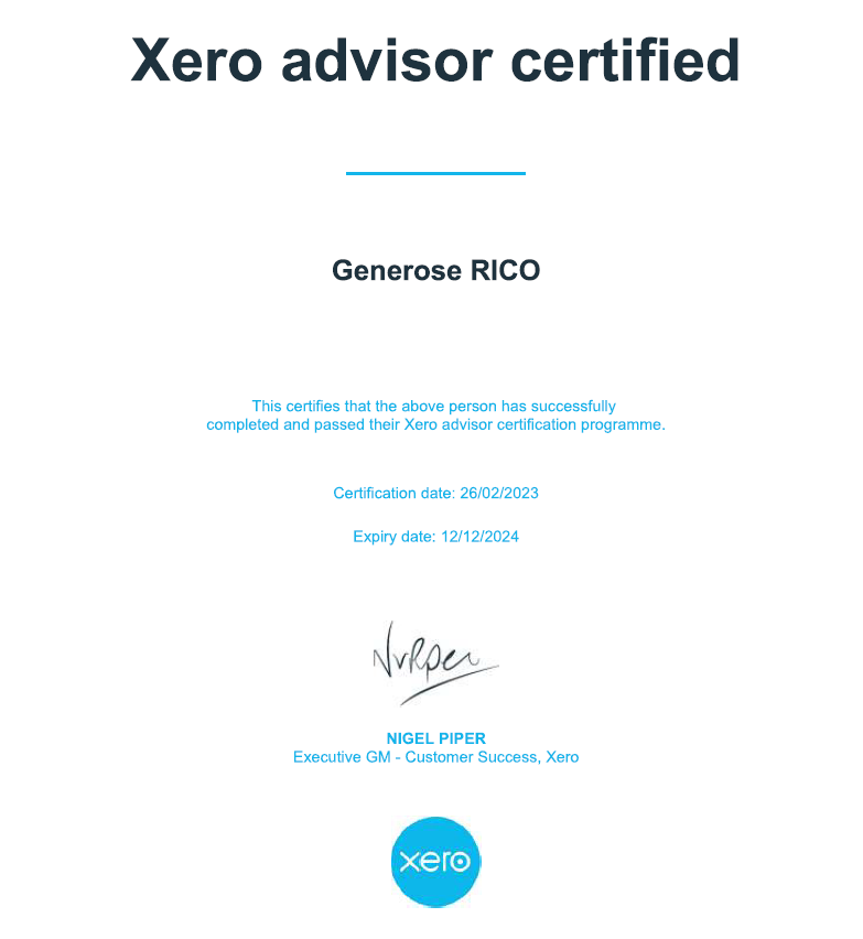 Xero Certification